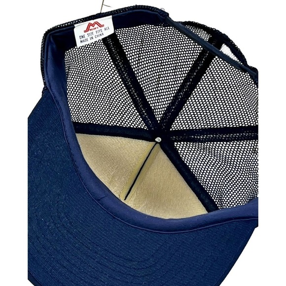 Dragon Slayer 911 Vintage Snapback Trucker Hat Blue Mesh 80s 90s Rope Cap NOS! - Picture 5 of 7